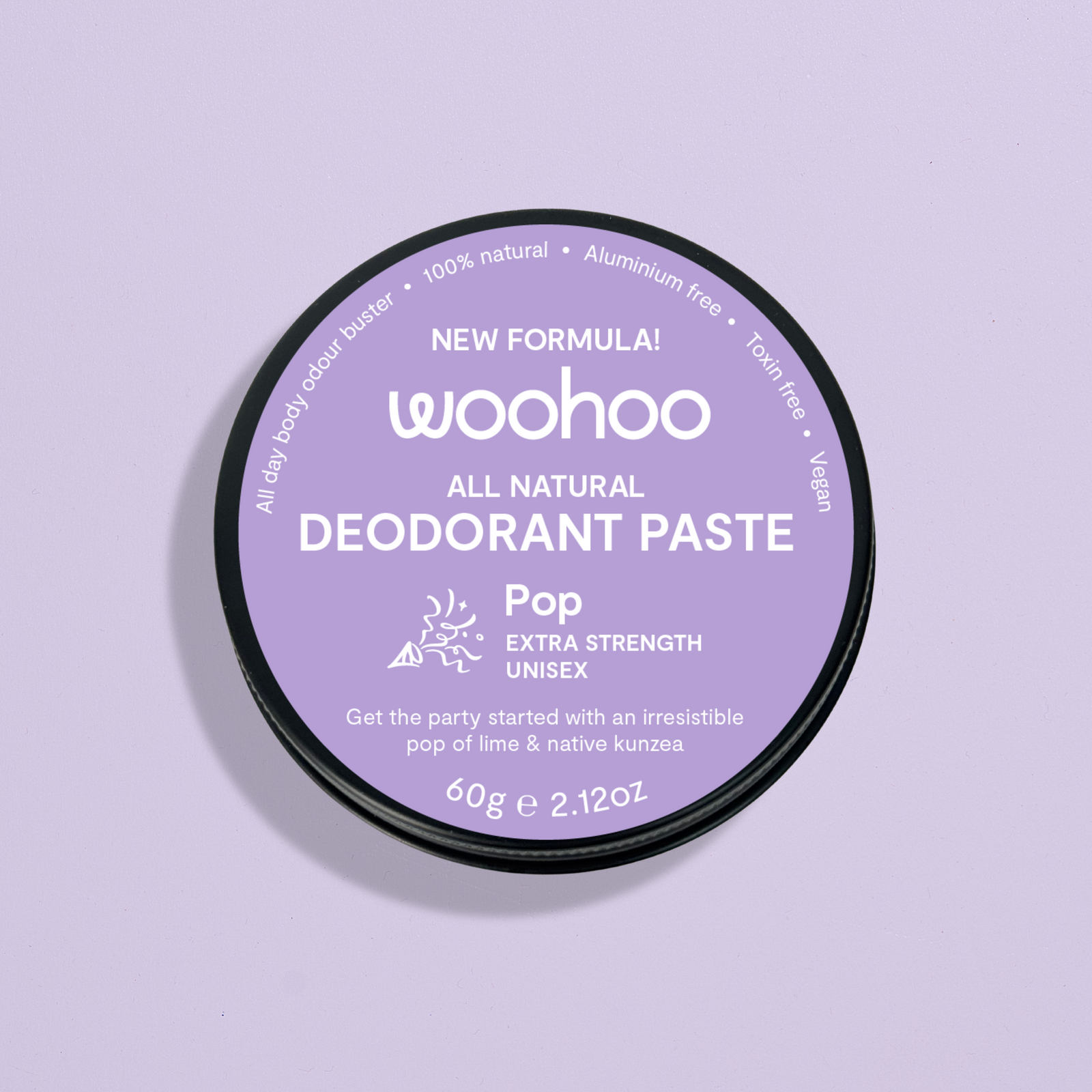 Woohoo All Natural Deodorant Paste (Pop) 60g - NEW FORMULA