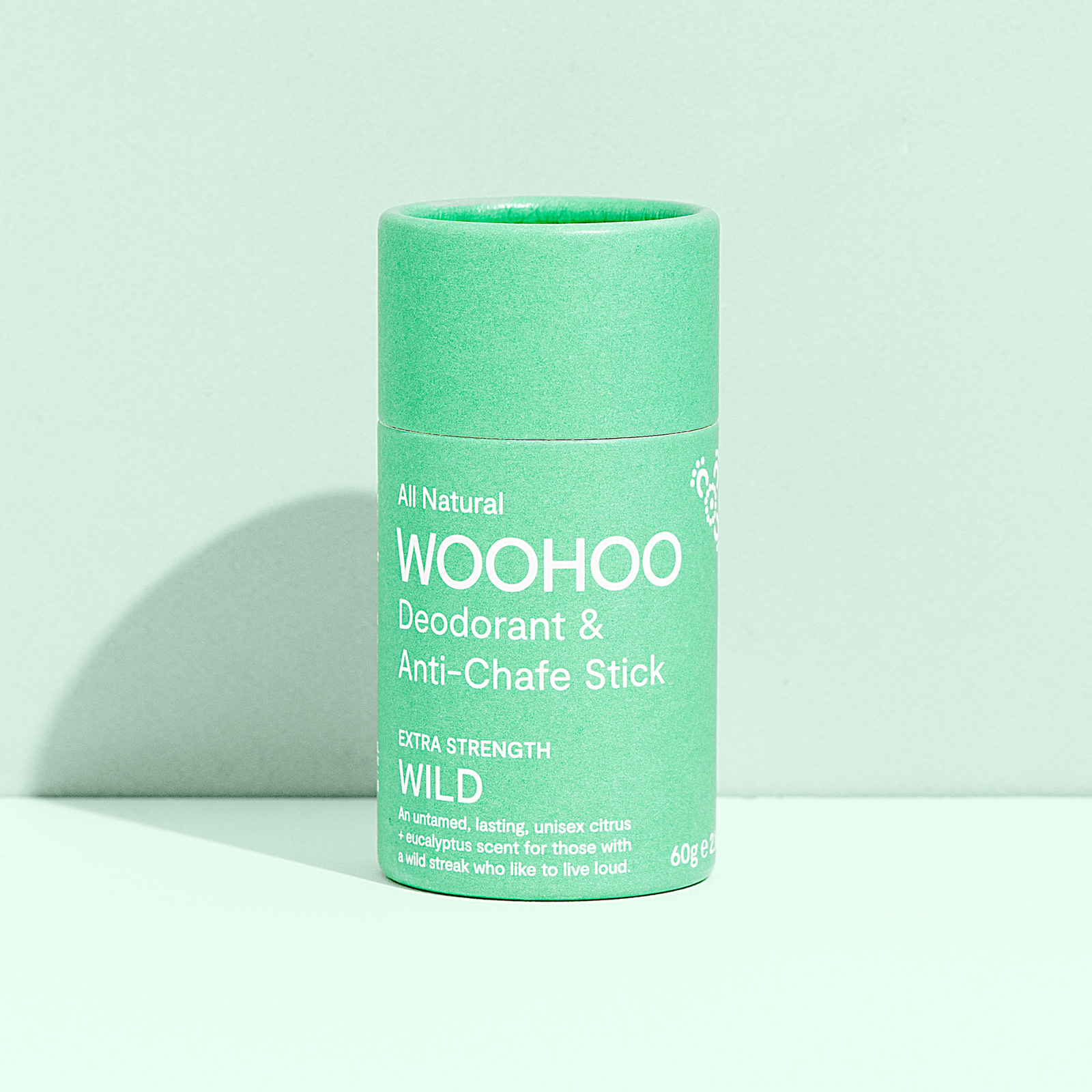 Woohoo Natural Deodorant & Anti-Chafe Stick (Wild) 60g - NEW FORMULA