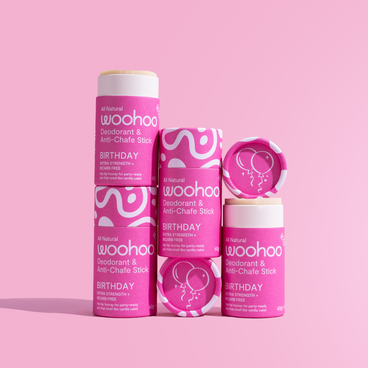 Woohoo Natural Deodorant &amp; Anti-Chafe Stick (Birthday) 60g