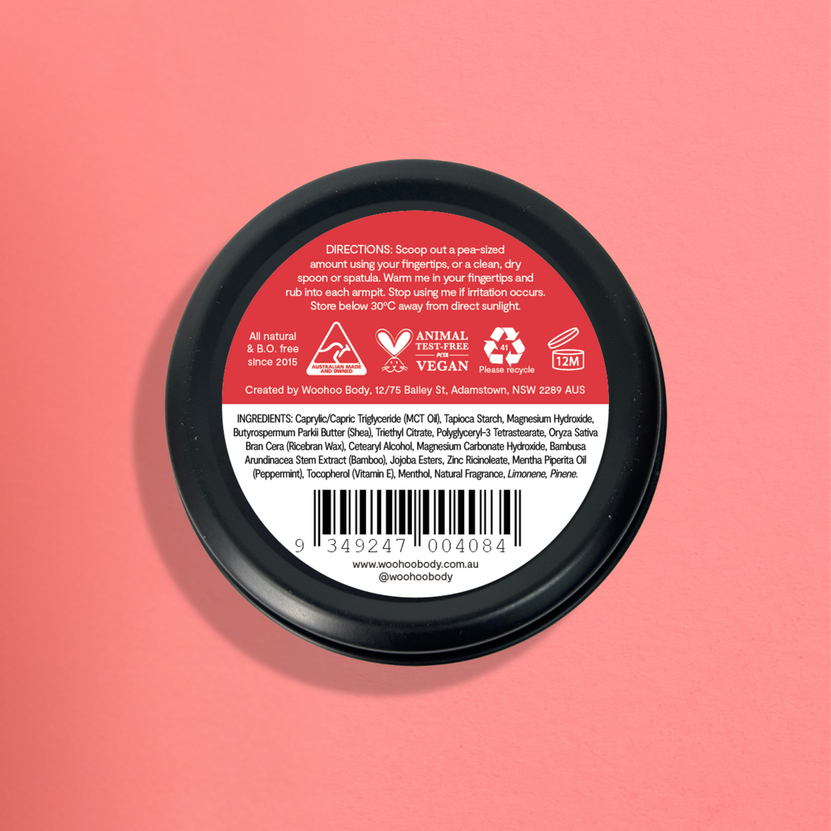 Woohoo All Natural Deodorant Paste (Jingle) 60g